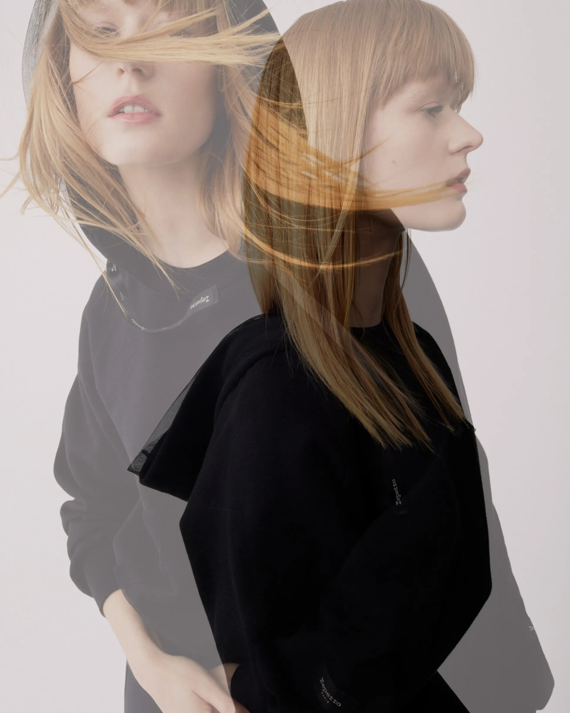 Sweatshirt capuche en tulle